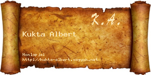 Kukta Albert névjegykártya