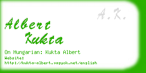 albert kukta business card